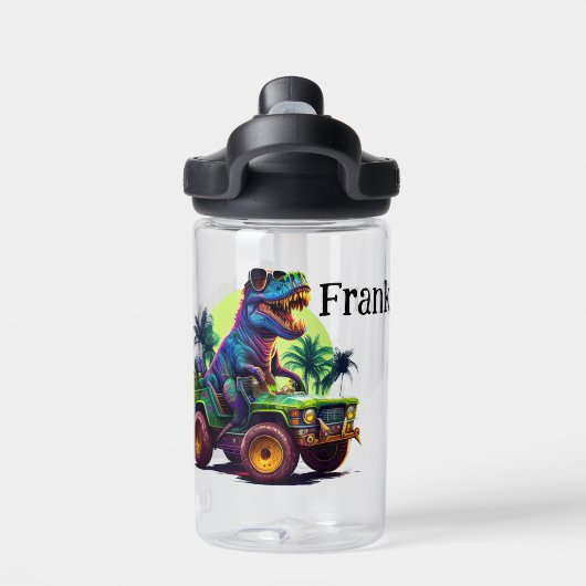 T-Rex unterwegs Trinkflasche (Rückseite)