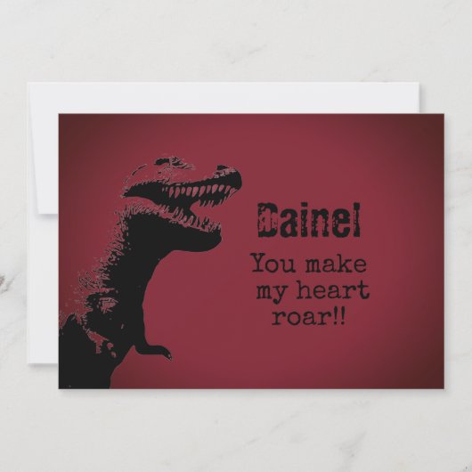 T-Rex Valentine Card Einladung (Vorderseite)