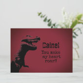 T-Rex Valentine Card Einladung (Stehend Vorderseite)