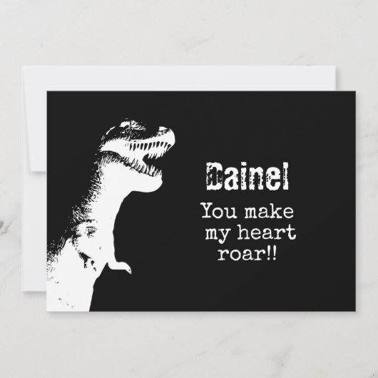 T-Rex Valentine Einladung (Vorderseite)
