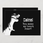 T-Rex Valentine Einladung (Vorne/Hinten)