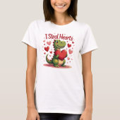 T-Rex Valentine's Day T - Shirt I Steal Hearts (Vorderseite)