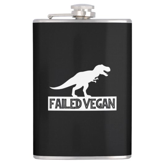 T-Rex Vegan Versagt Flachmann (Vorderseite)