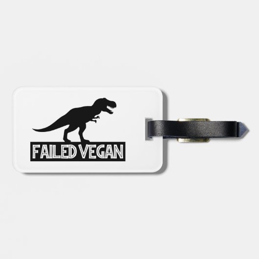 T-Rex Vegan Versagt Gepäckanhänger (Rückseite horizontal)