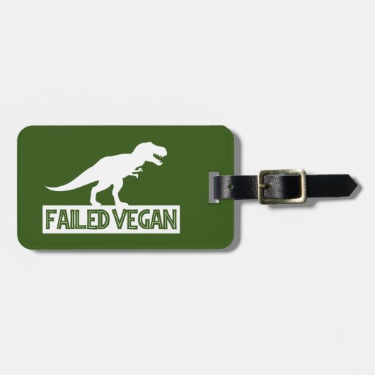 T-Rex Vegan Versagt Gepäckanhänger (Vorderseite horizontal)