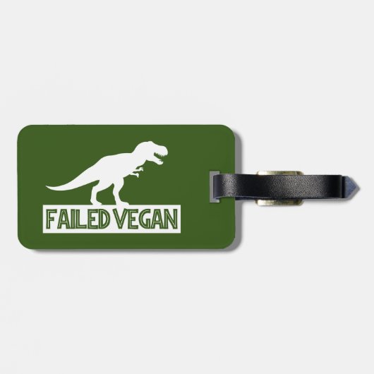 T-Rex Vegan Versagt Gepäckanhänger (Rückseite horizontal)