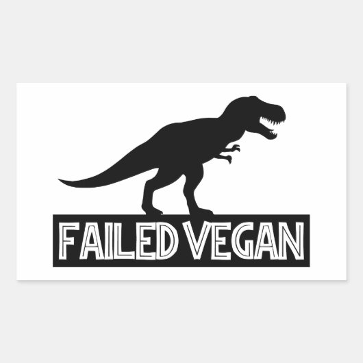 T-Rex Vegan Versagt Rechteckiger Aufkleber (Vorderseite)