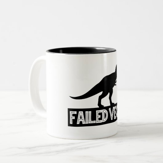 T-Rex Vegan Versagt Zweifarbige Tasse (Vorderseite Links)