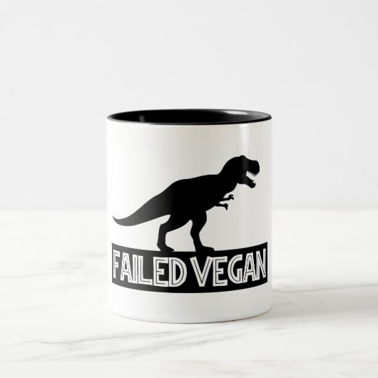 T-Rex Vegan Versagt Zweifarbige Tasse (Mittel)