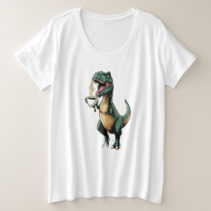 T-Rex versucht Kaffee mit winzigen Armen zu schnap Große Größe T-Shirt