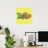 T-rex vs Platypus Poster (Heimbüro)