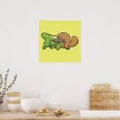 T-rex vs Platypus Poster (Küche)