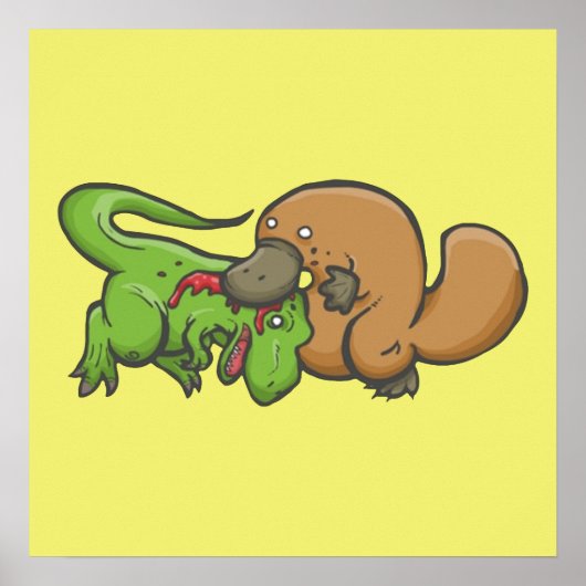 T-rex vs Platypus Poster (Vorne)