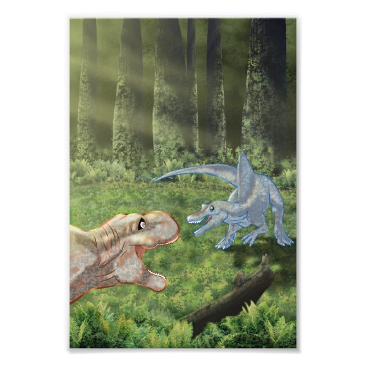 T-rex vs Spinosaurus Fotodruck (Vorne)