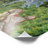 T-rex vs Spinosaurus Fotodruck (Ecke)