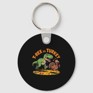 T-Rex vs. Truthahn Lustiges Thanksgiving-Dinosauri Schlüsselanhänger