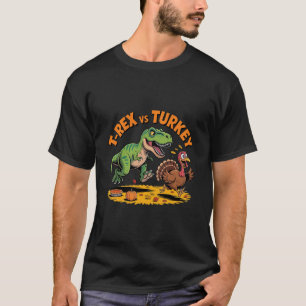 T-Rex vs. Truthahn Lustiges Thanksgiving-Dinosauri T-Shirt