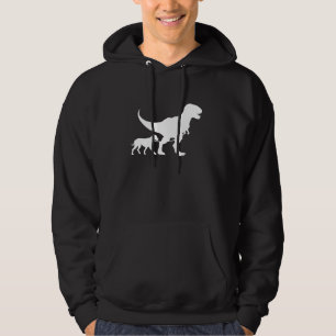 T-Rex Walking a Dog Funny Dalmatiner Vater Dog Lie Hoodie