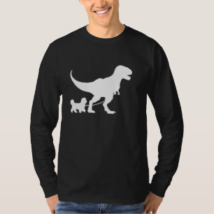 T-Rex Walking a Dog Funny Havanese Vater Dog Lover T-Shirt