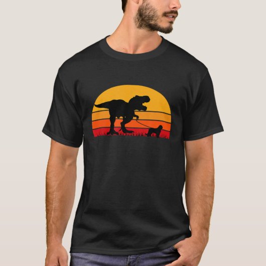 T-Rex Walking Cavalier King Charles Spaniel Trex R T-Shirt (Vorderseite)