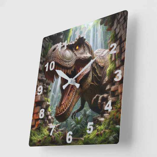 T-Rex Wall Clock Quadratische Wanduhr (Winkel)