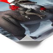 T-Rex Weihnachten Poster (Ecke)