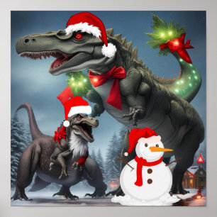 T-Rex Weihnachten Poster