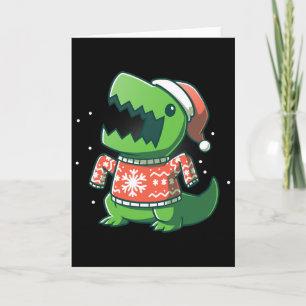 T-Rex Weihnachts-Spaß Dinosaurier Hässlicher Sauru Karte