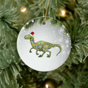 T-Rex Weihnachtsgeschenk für T-Rex Erwachsenenkid Keramik Ornament