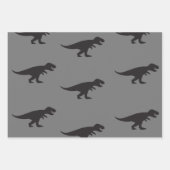 T-Rex Weihnachtskönig Dinosaurier Elegant Grau Mac Geschenkpapier Set (Vorderseite 3)