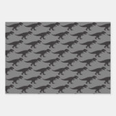 T-Rex Weihnachtskönig Dinosaurier Elegant Grau Mac Geschenkpapier Set (Vorderseite)