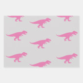 T-Rex Weihnachtskönig Dinosaurier Rosa Grau Power Geschenkpapier Set (Vorderseite 3)