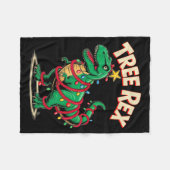 T-Rex Weihnachtskostüm T-Rex Dinosaurier Xmas Lich Fleecedecke (Vorderseite (Horizontal))