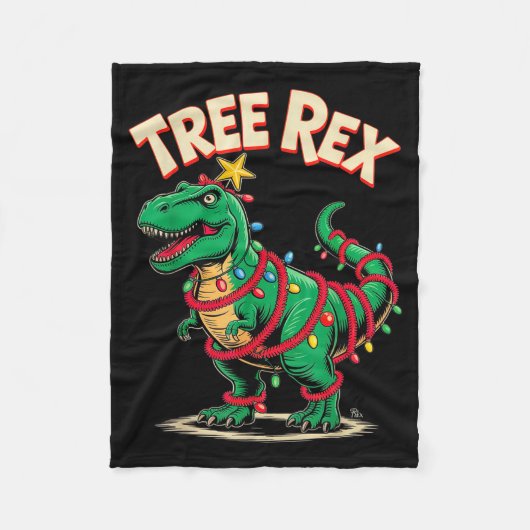 T-Rex Weihnachtskostüm T-Rex Dinosaurier Xmas Lich Fleecedecke (Vorderseite)