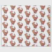 T-Rex Weihnachtslicht Funny Kids Wrapping Paper Geschenkpapier (Flach)