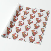 T-Rex Weihnachtslicht Funny Kids Wrapping Paper Geschenkpapier (Ungerollt)