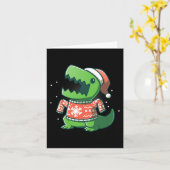 T-Rex Weihnachtslustige Dinosaurier Ugly Saurus Karte (Gelbe Blume)