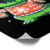 T-Rex Weihnachtslustige Dinosaurier Ugly Saurus Poster (Ecke)