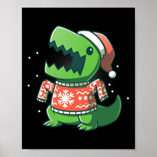T-Rex Weihnachtslustige Dinosaurier Ugly Saurus Poster