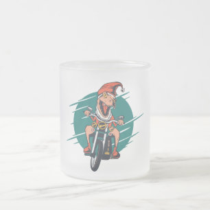 T Rex Weihnachtsmann Biker Mattglastasse