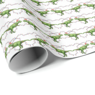 T-Rex-Weihnachtspapier Geschenkpapier