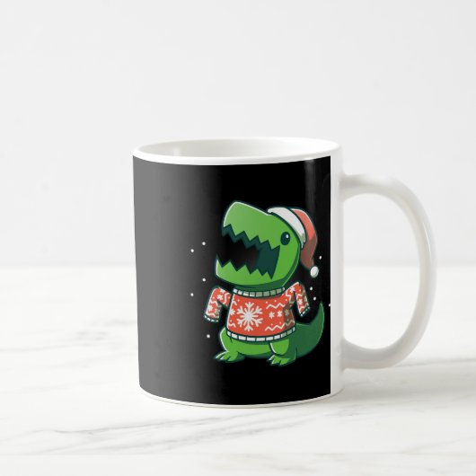 T-rex Weihnachtsspass Dinosaur Ugly Saurus Kaffeetasse (Rechts)