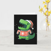 T-rex Weihnachtsspass Dinosaur Ugly Saurus Karte (Gelbe Blume)