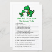 T-rex Wie gut kennen Sie das Baby-Dusche-Spiel? (Vorne/Hinten)