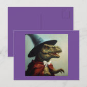 T Rex Wizard Postkarte (Vorne/Hinten)