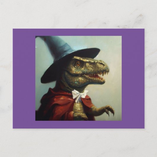 T Rex Wizard Postkarte (Vorderseite)