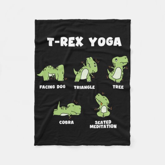 T-Rex Yoga  Fleecedecke (Vorderseite)