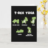T-Rex Yoga  Karte (Gelbe Blume)