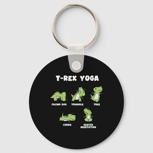 T-Rex Yoga  Schlüsselanhänger (Vorderseite)