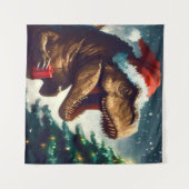 T-Rex zu Weihnachten 1 Wandteppich (Vorderseite (Horizontal))